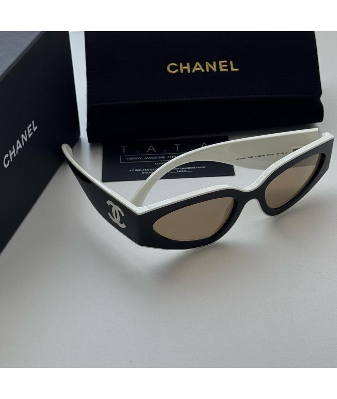 CHANEL Черные пластиковые солнцезащитные очки, фото 2