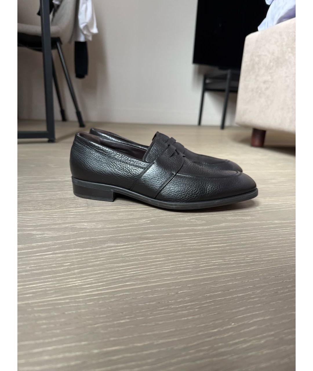 ERMENEGILDO ZEGNA Коричневые кожаные лоферы, фото 5