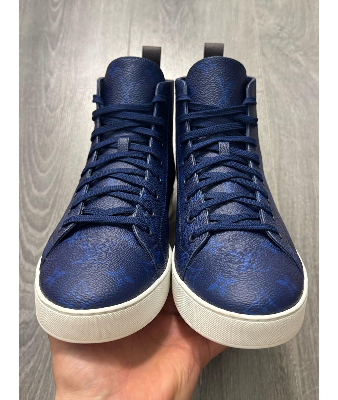 LOUIS VUITTON Синие высокие кроссовки / кеды, фото 3