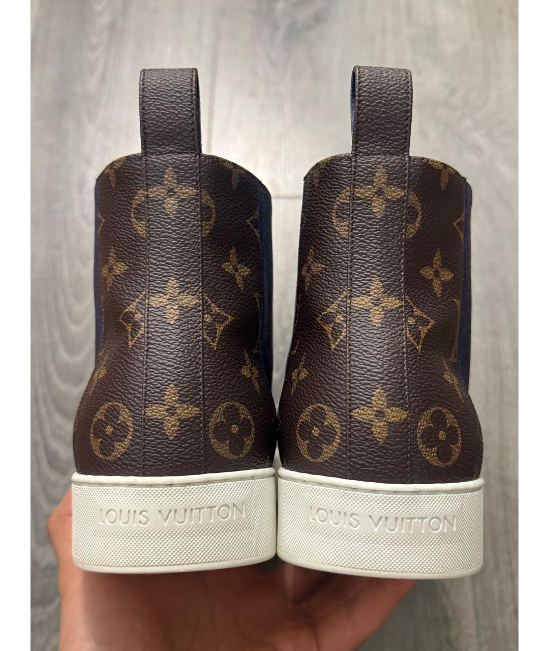 LOUIS VUITTON Синие высокие кроссовки / кеды, фото 5