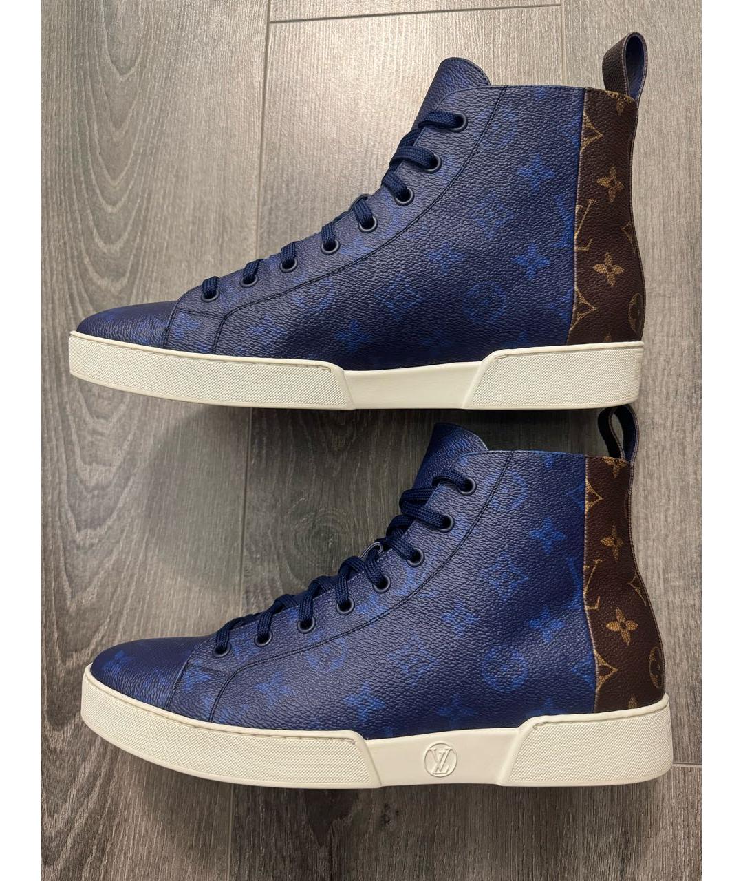 LOUIS VUITTON Синие высокие кроссовки / кеды, фото 2