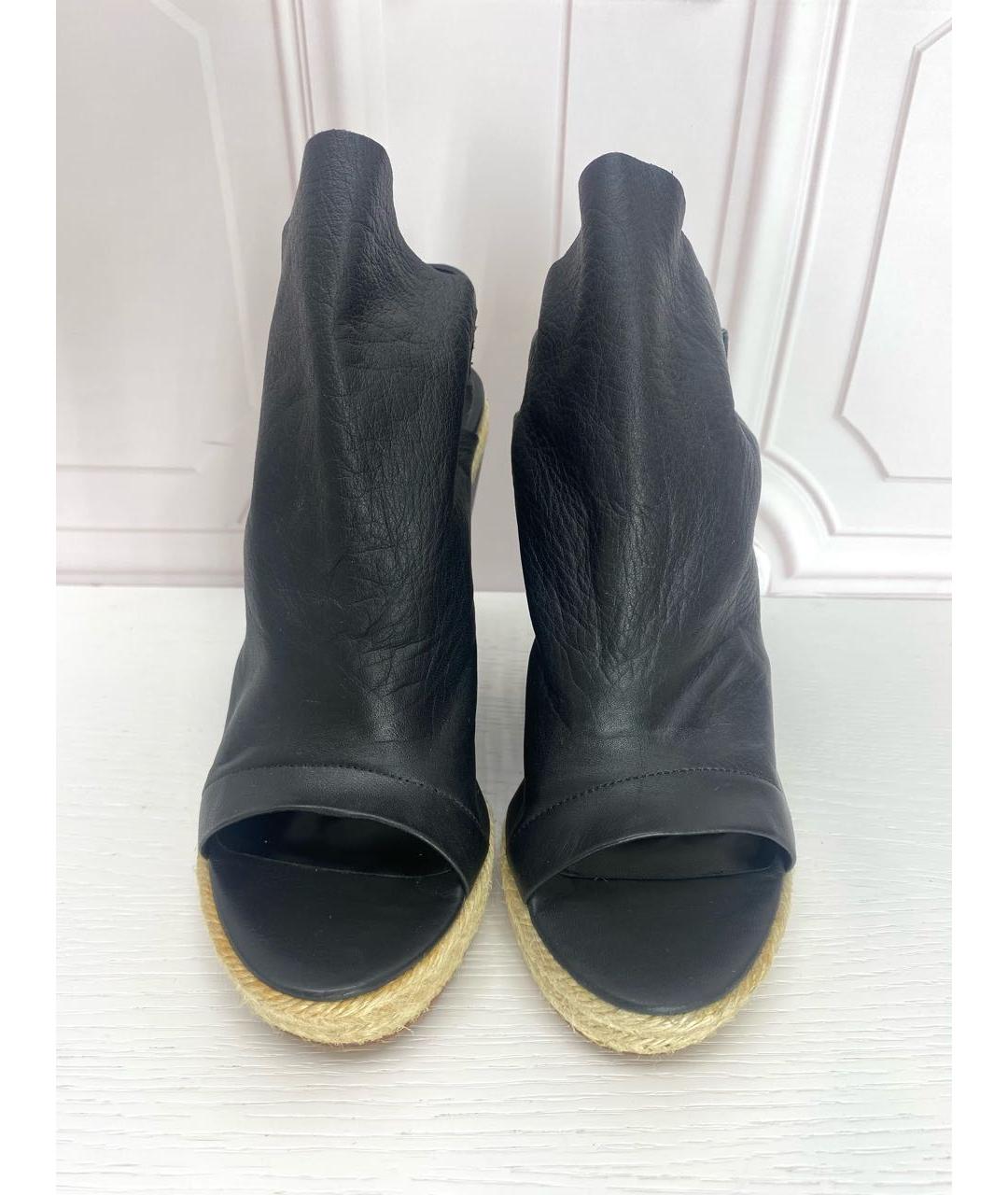 BALENCIAGA Черные кожаные босоножки, фото 2