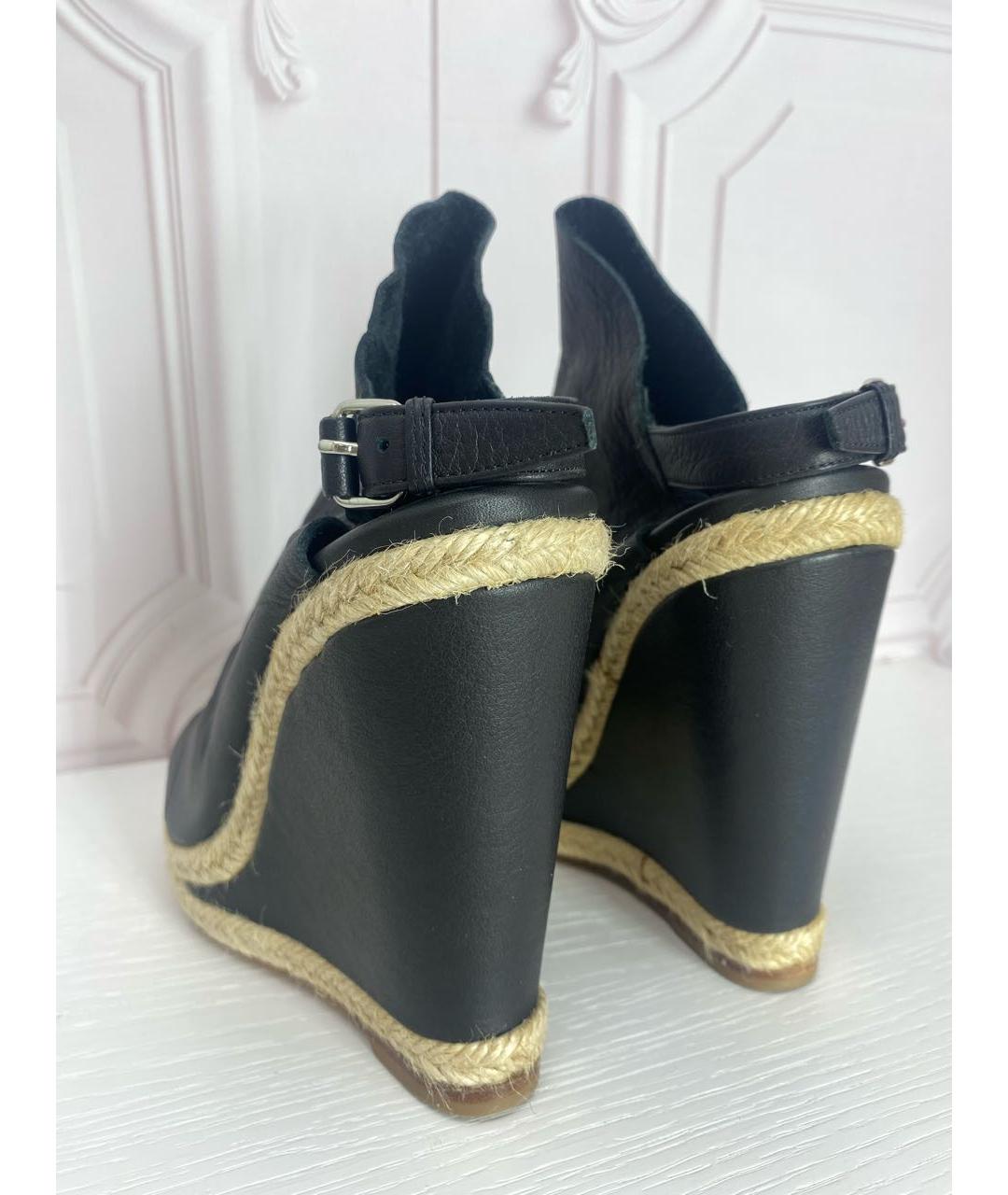 BALENCIAGA Черные кожаные босоножки, фото 4
