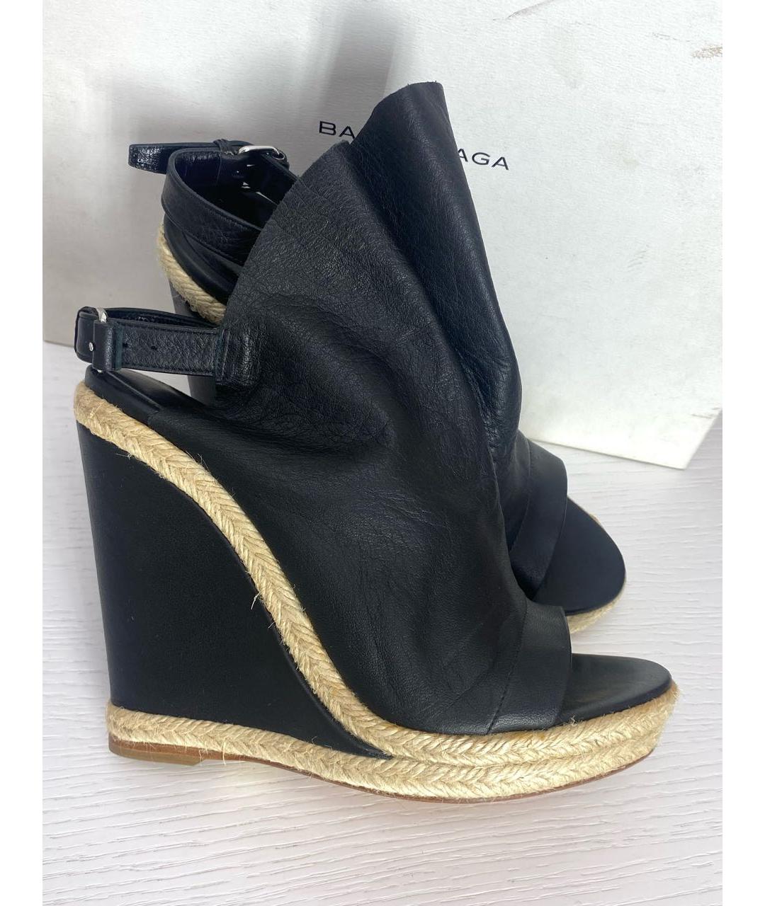 BALENCIAGA Черные кожаные босоножки, фото 7
