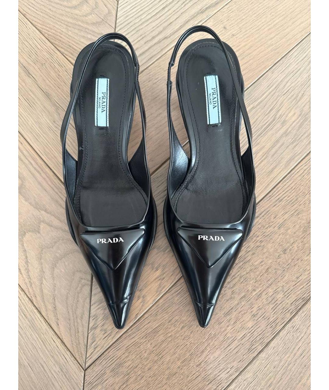PRADA Черные кожаные мюли, фото 3