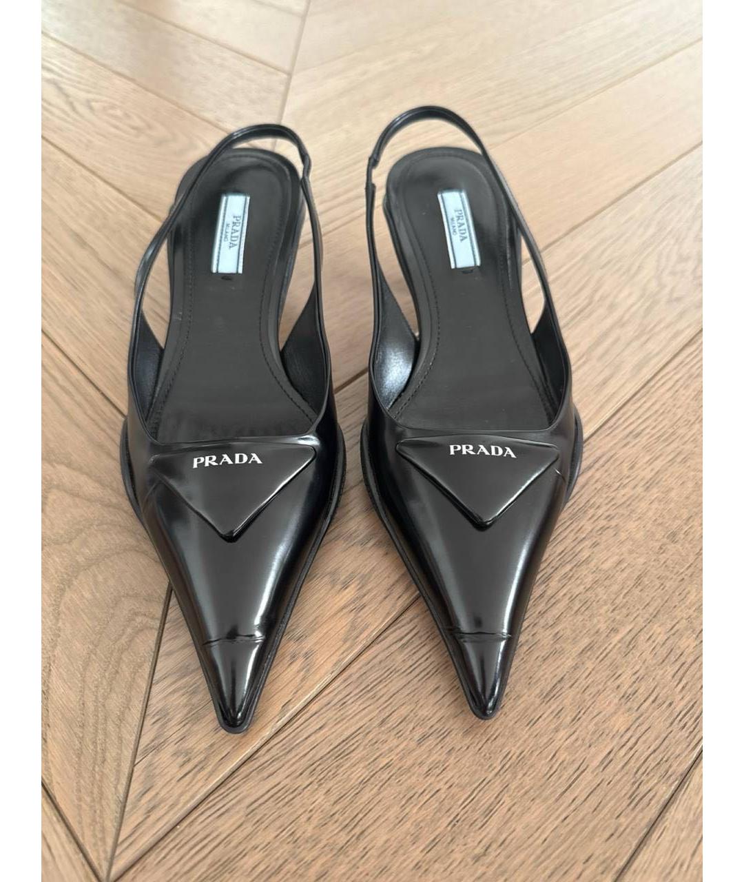 PRADA Черные кожаные мюли, фото 2