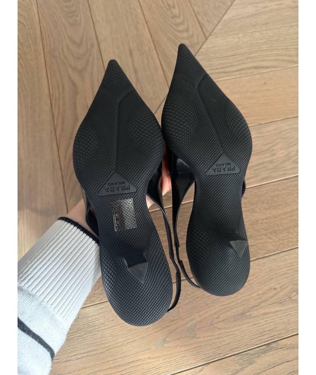 PRADA Черные кожаные мюли, фото 7