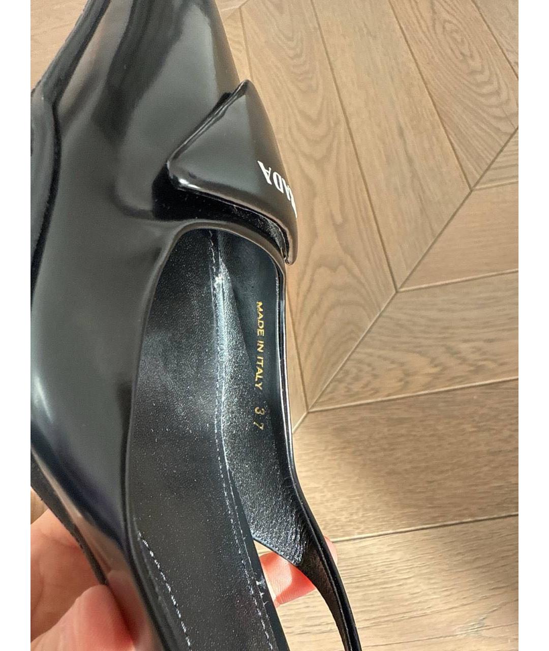 PRADA Черные кожаные мюли, фото 5