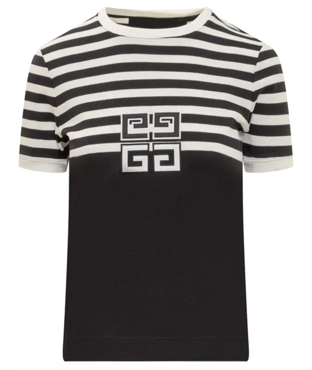 GIVENCHY Черная хлопко-эластановая футболка, фото 1