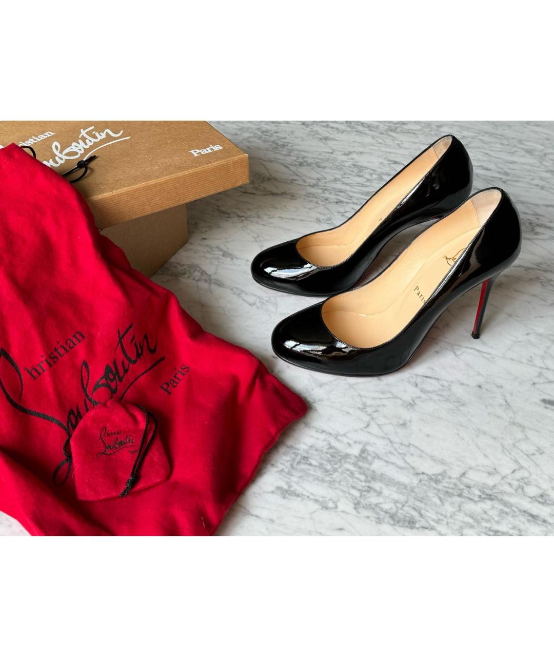 CHRISTIAN LOUBOUTIN Черные туфли из лакированной кожи, фото 6