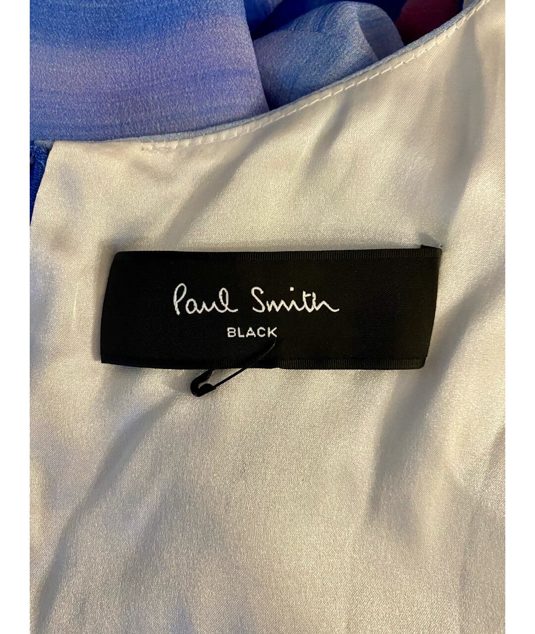 PAUL SMITH BLACK LABEL Голубое шелковое повседневное платье, фото 3