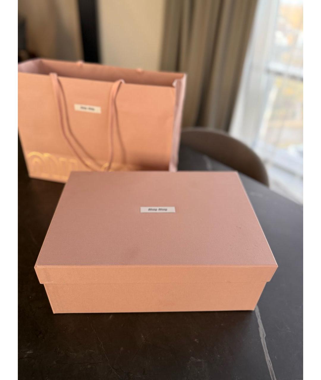 MIU MIU Розовые кожаные кеды, фото 5