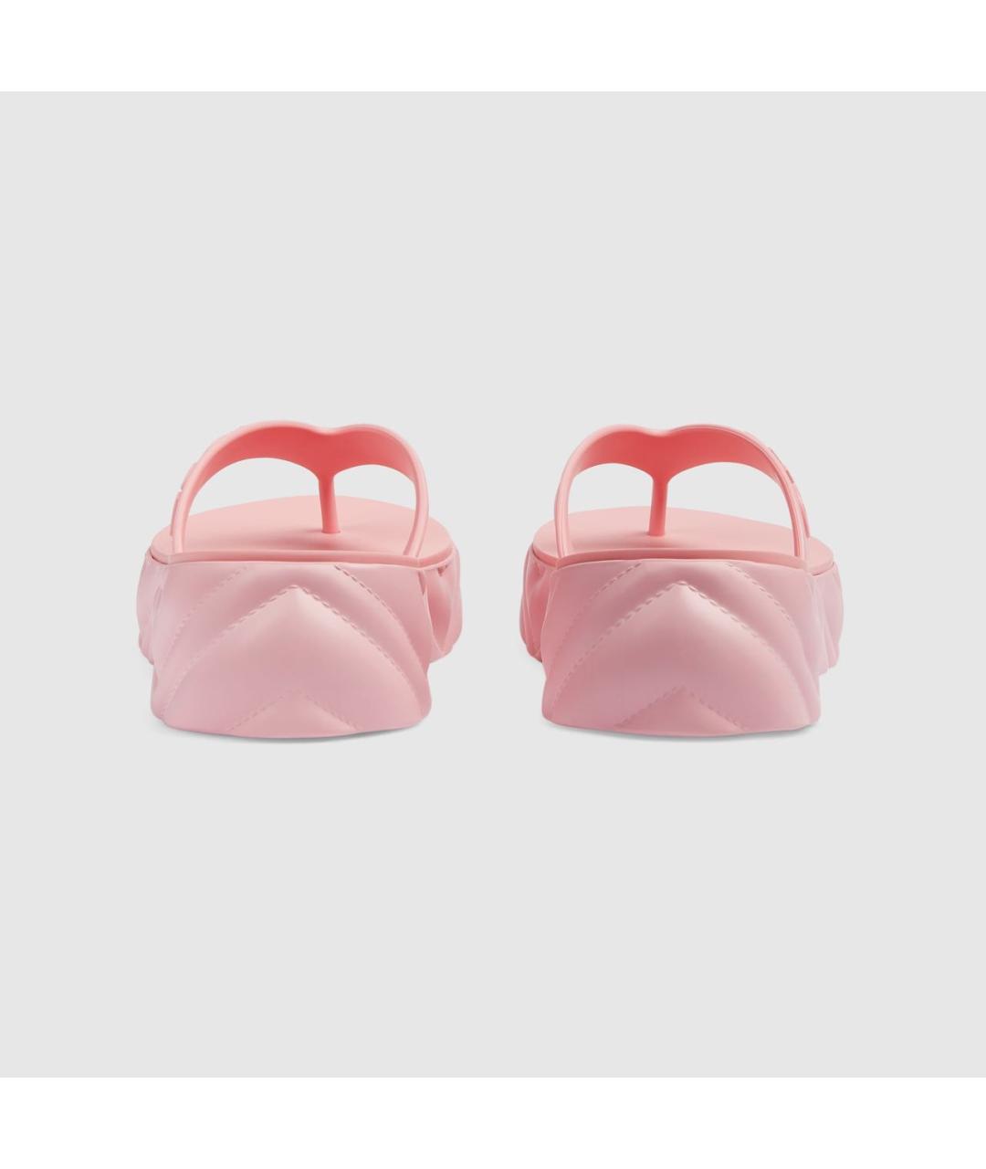 GUCCI Розовые резиновые шлепанцы, фото 4