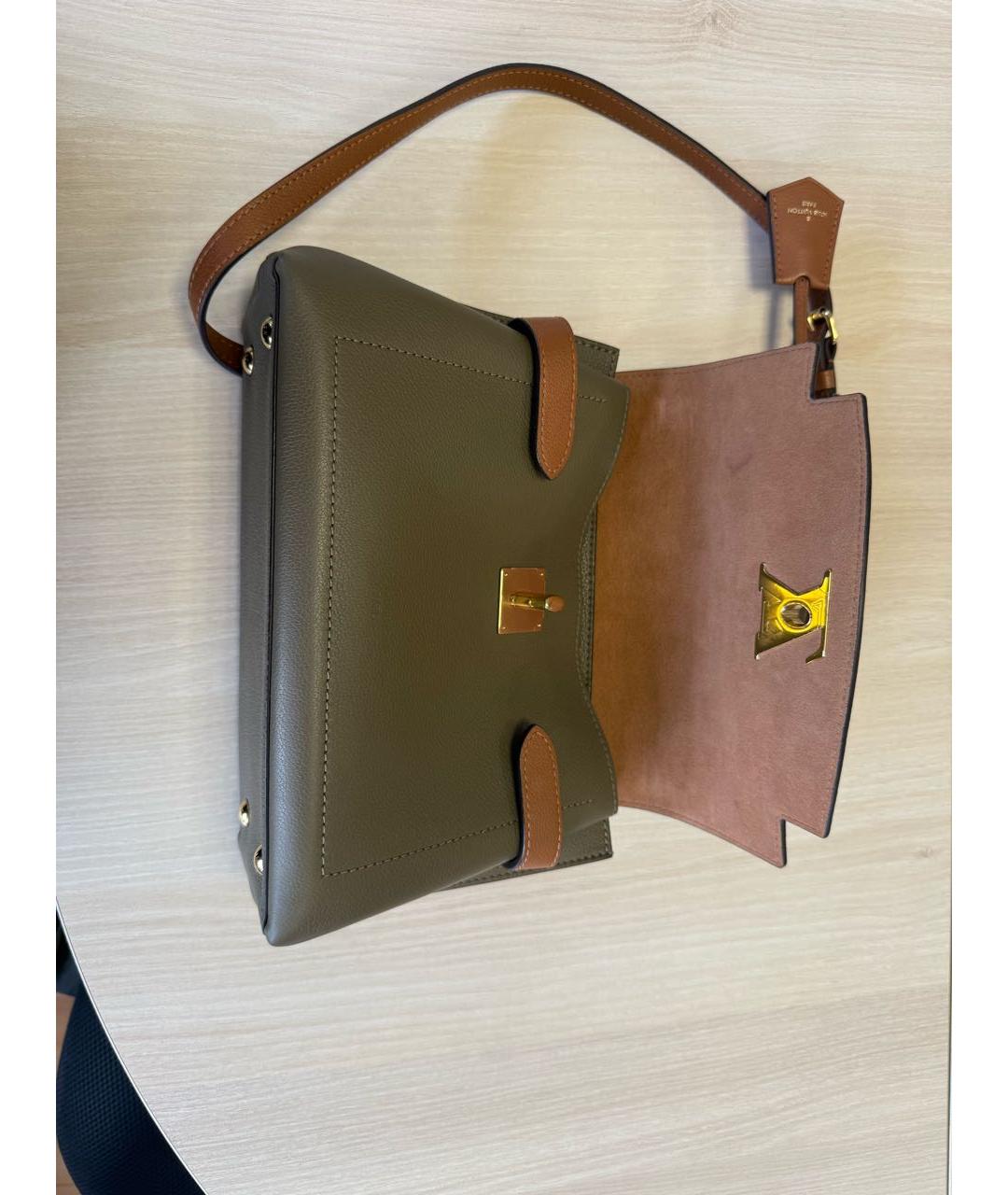 LOUIS VUITTON Серая кожаная сумка с короткими ручками, фото 4