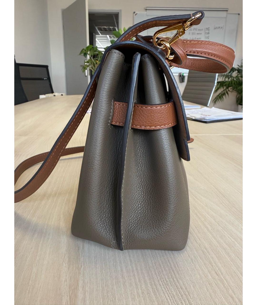 LOUIS VUITTON Серая кожаная сумка с короткими ручками, фото 2
