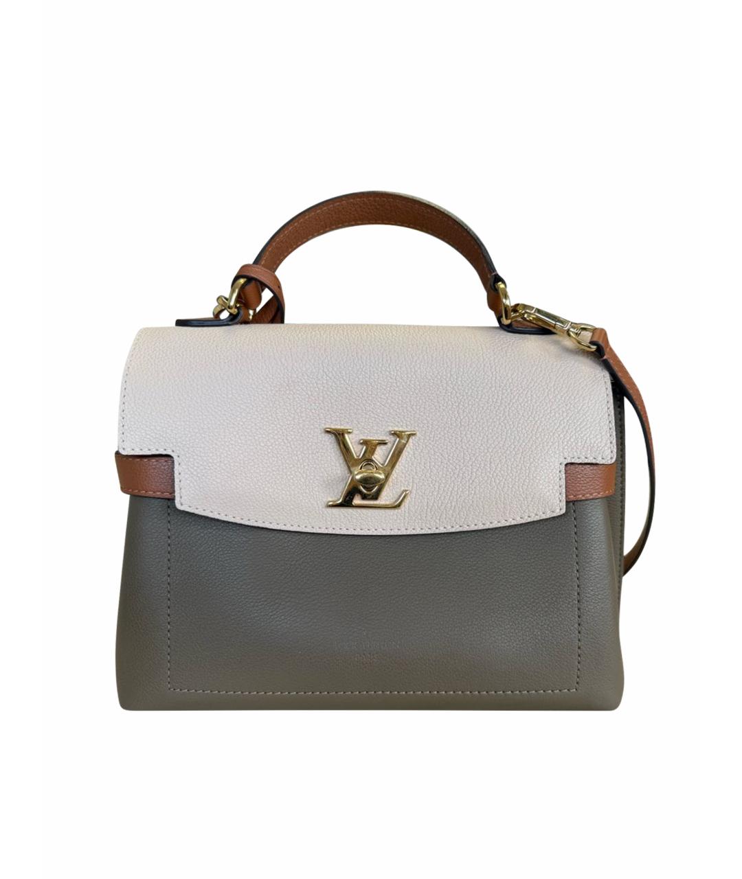 LOUIS VUITTON Серая кожаная сумка с короткими ручками, фото 6