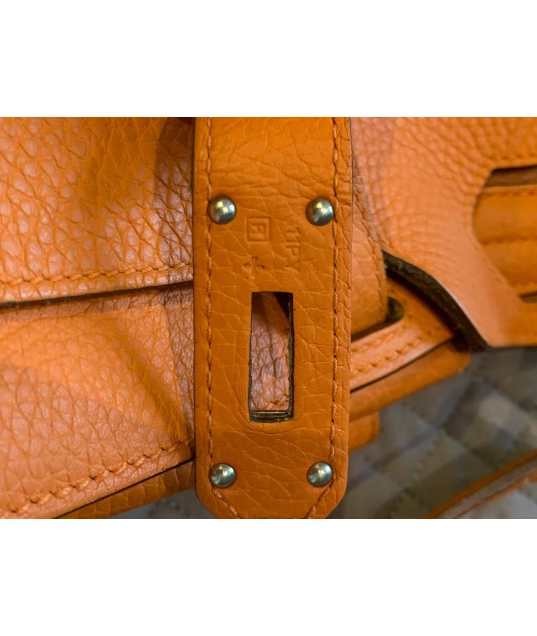 HERMES Оранжевая кожаная сумка через плечо, фото 6