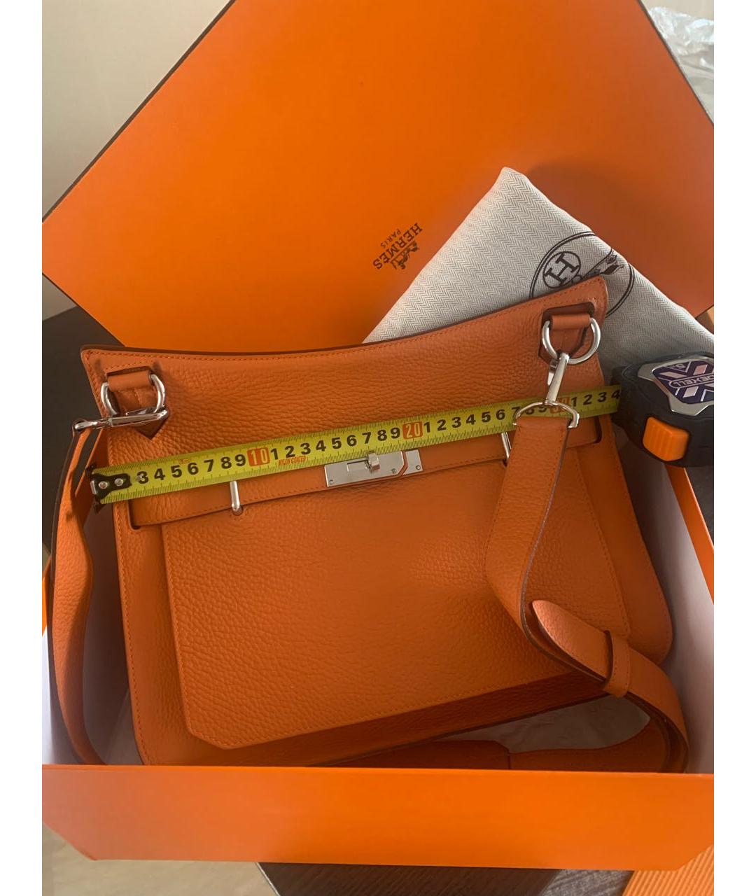 HERMES Оранжевая кожаная сумка через плечо, фото 2
