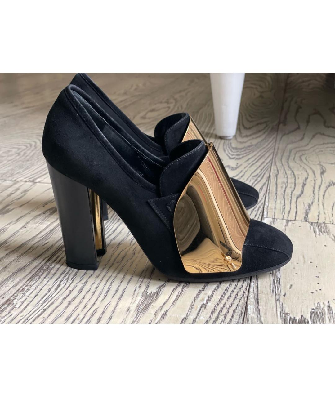SAINT LAURENT Черные кожаные туфли, фото 6