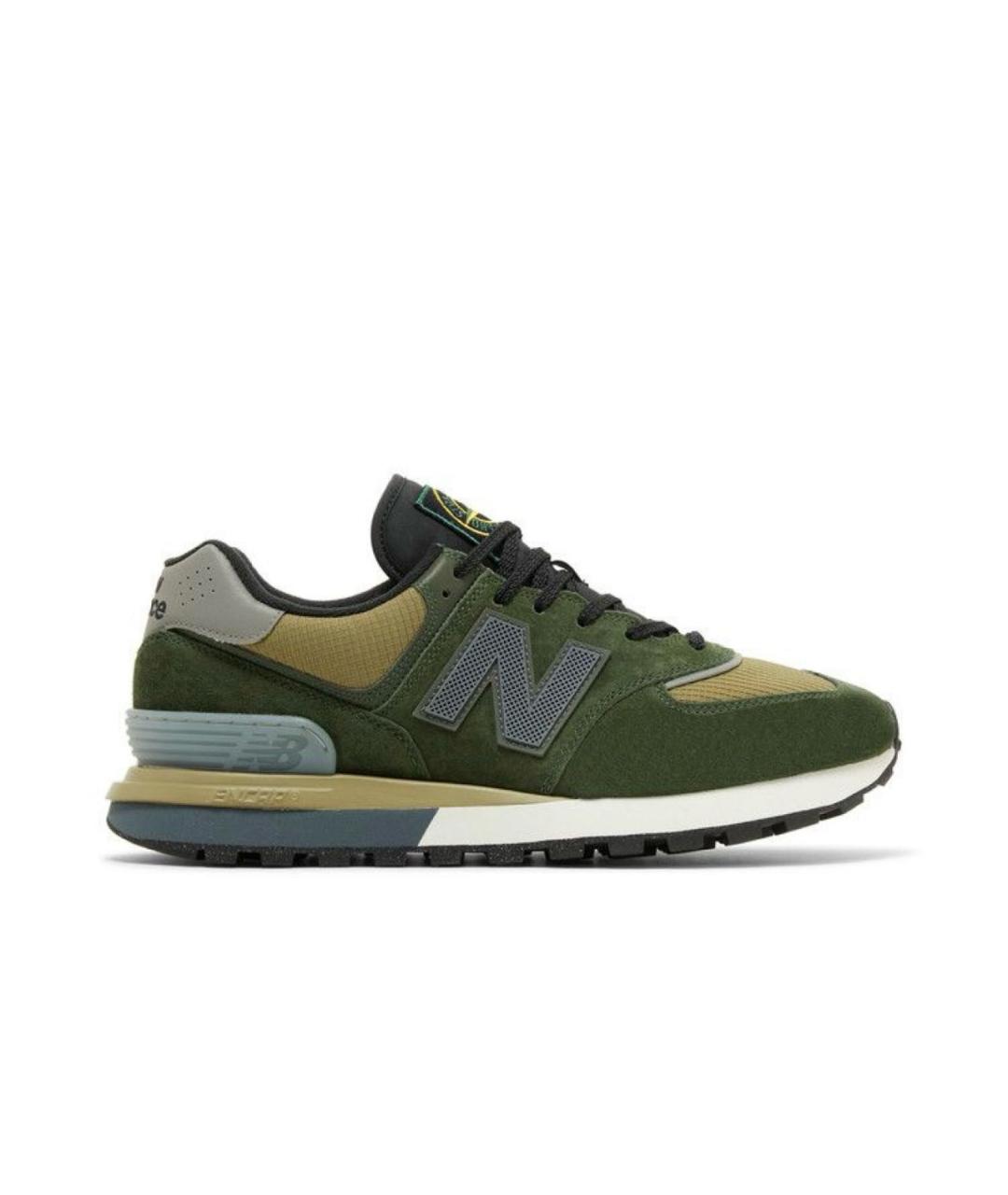 NEW BALANCE Зеленые замшевые кроссовки, фото 1