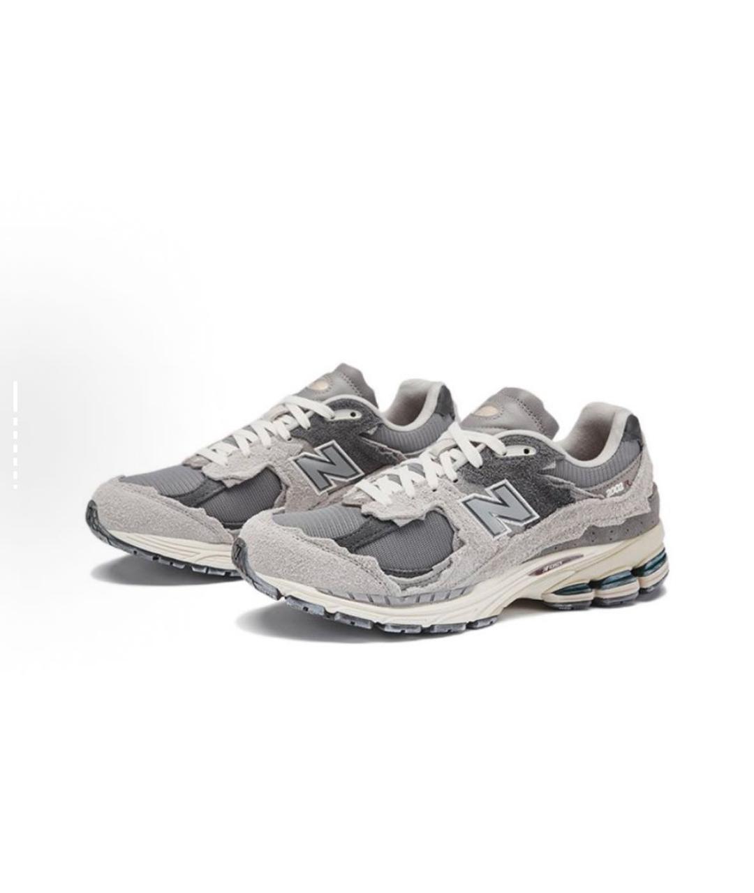 NEW BALANCE Серые кожаные низкие кроссовки / кеды, фото 2