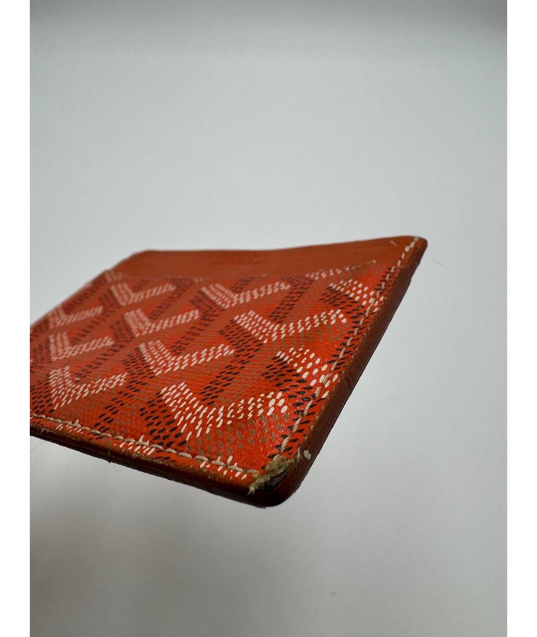 GOYARD Оранжевый кожаный кардхолдер, фото 7