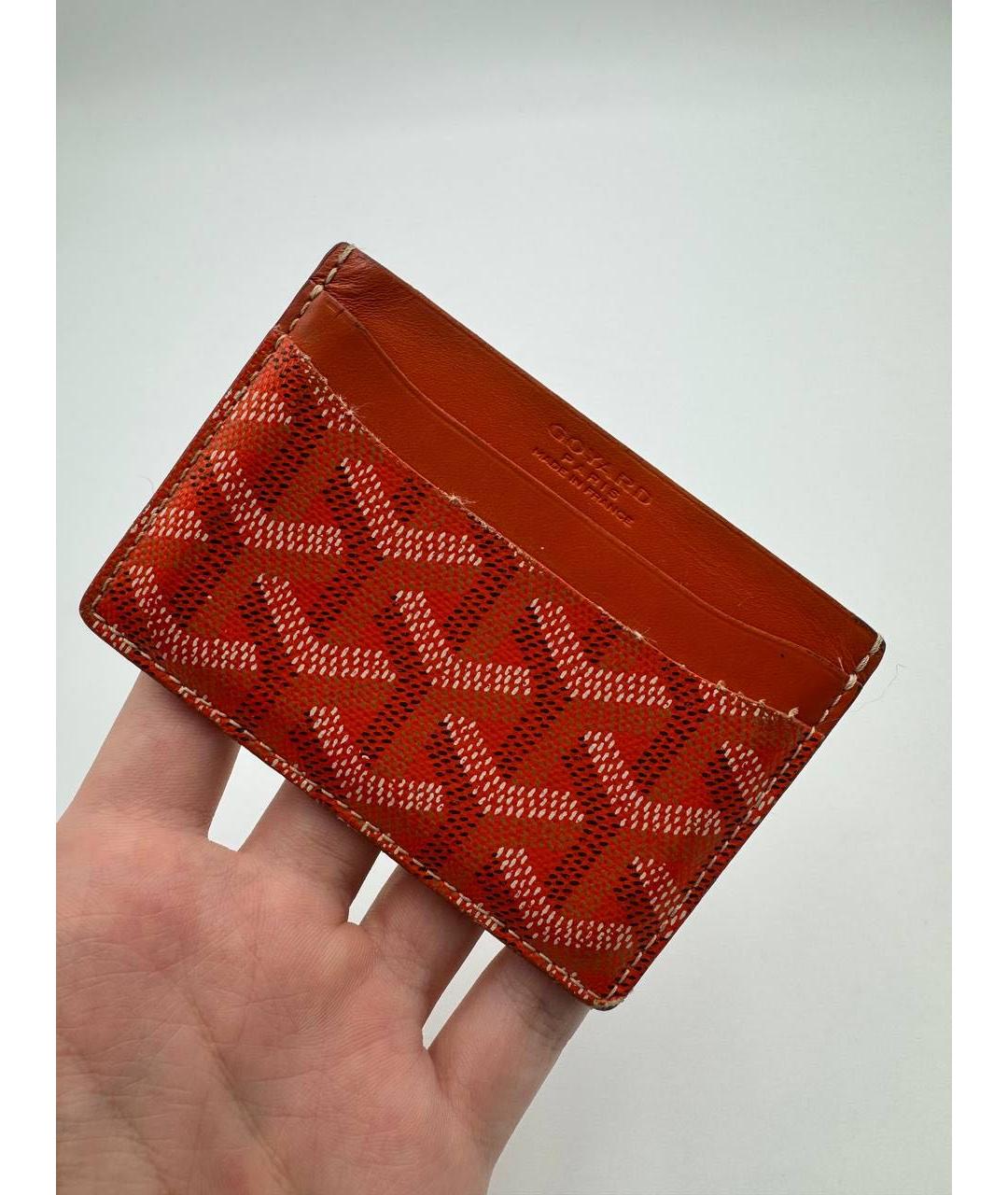 GOYARD Оранжевый кожаный кардхолдер, фото 2