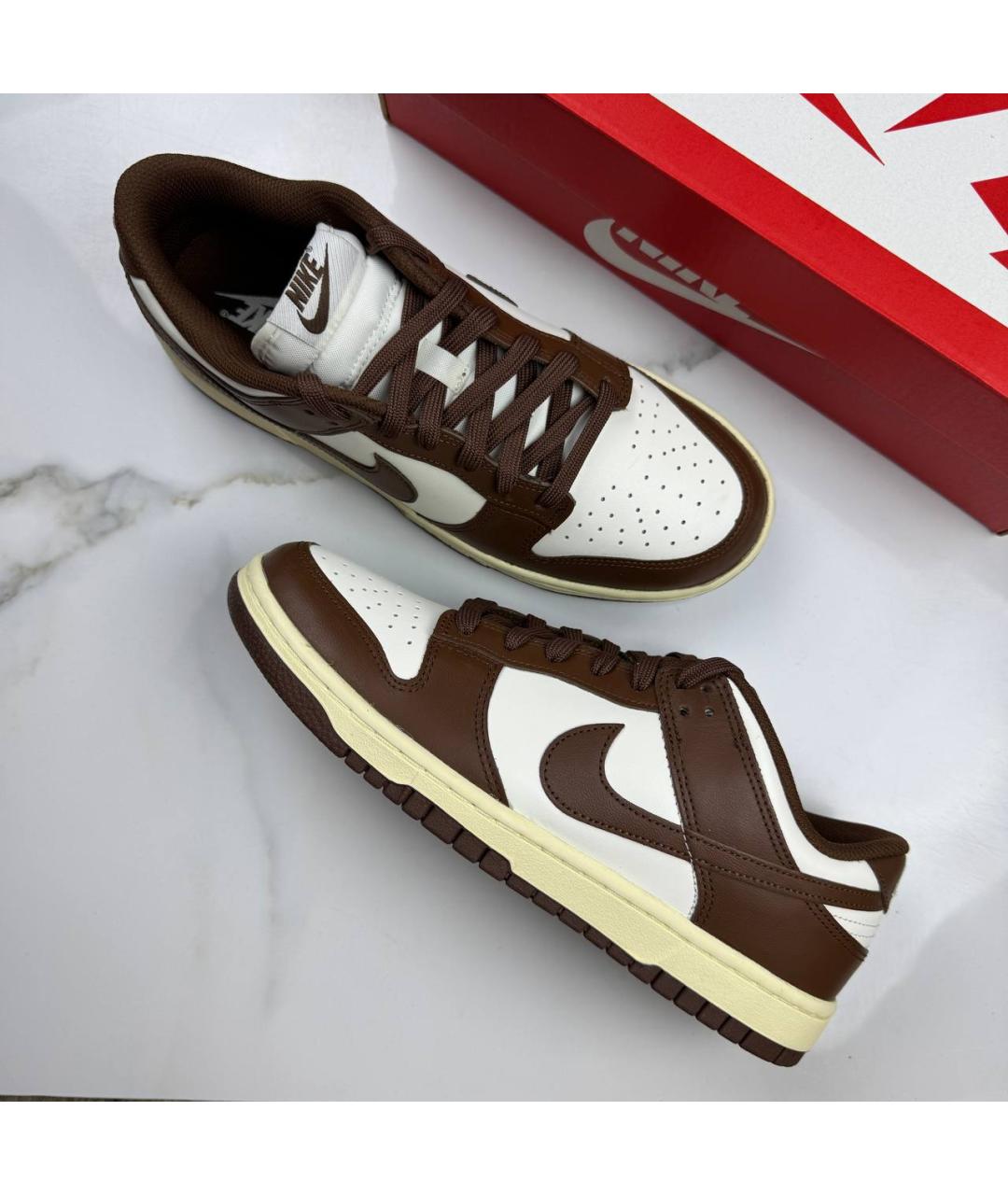 NIKE Коричневые кожаные кроссовки, фото 4