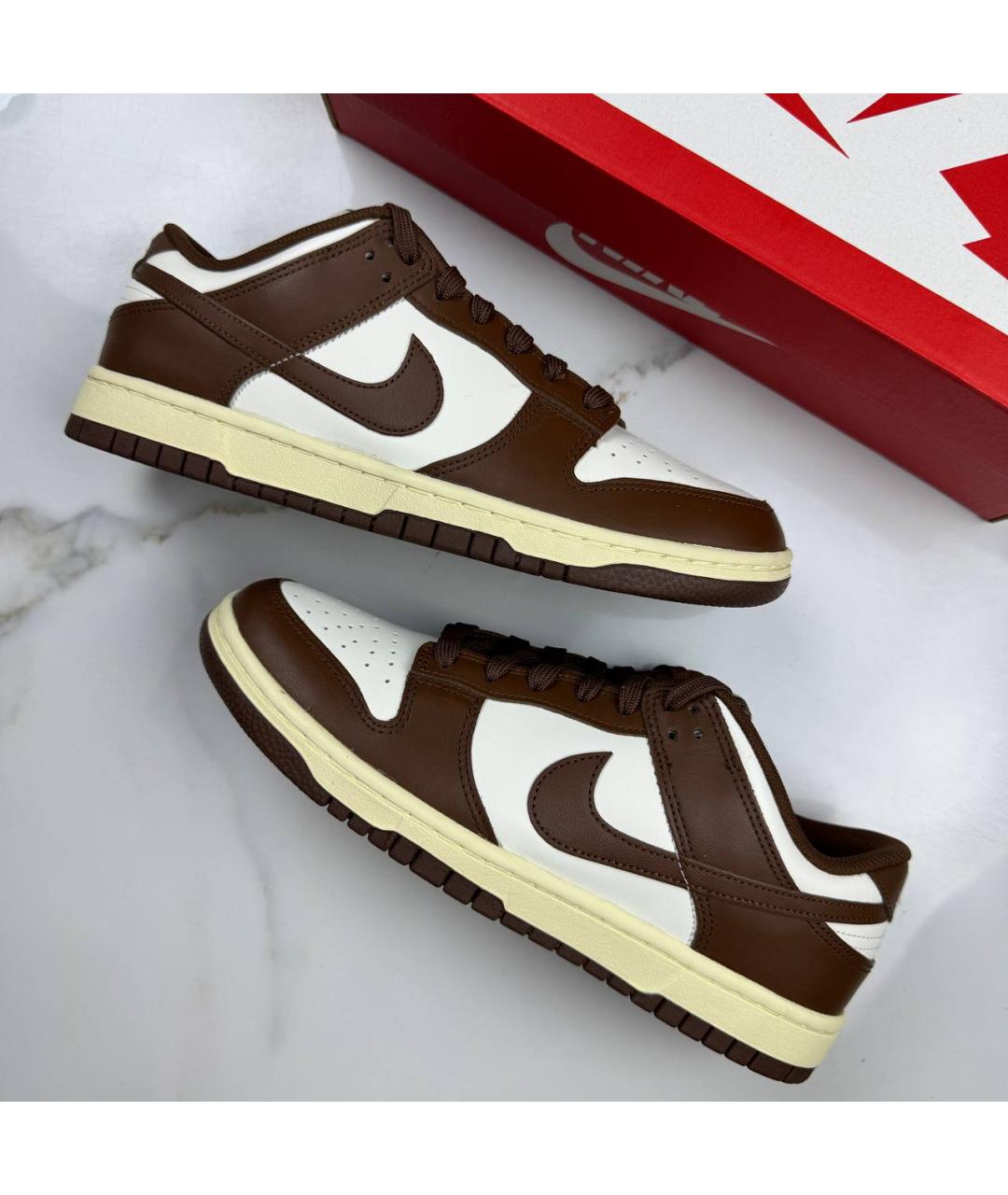 NIKE Коричневые кожаные кроссовки, фото 3