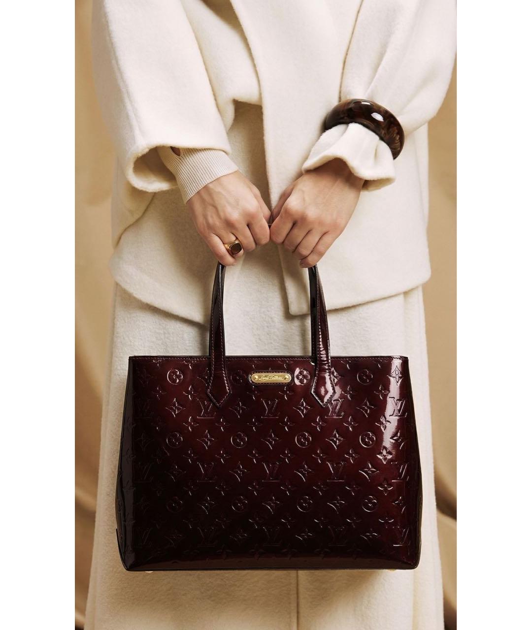 LOUIS VUITTON Темно-синяя сумка тоут из лакированной кожи, фото 3