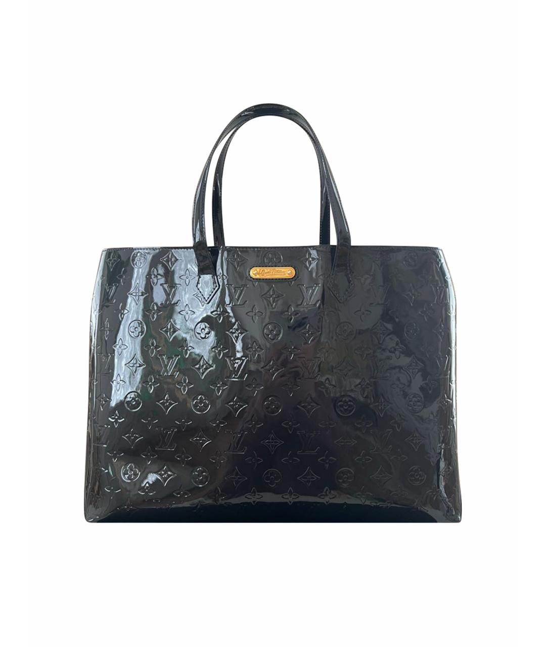 LOUIS VUITTON Темно-синяя сумка тоут из лакированной кожи, фото 1