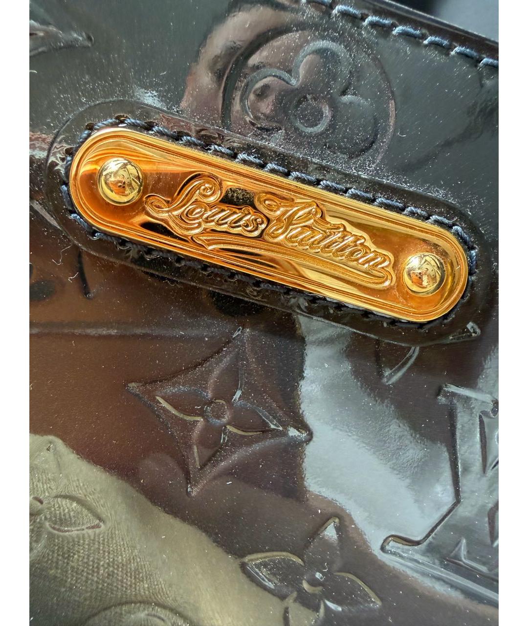 LOUIS VUITTON Темно-синяя сумка тоут из лакированной кожи, фото 6