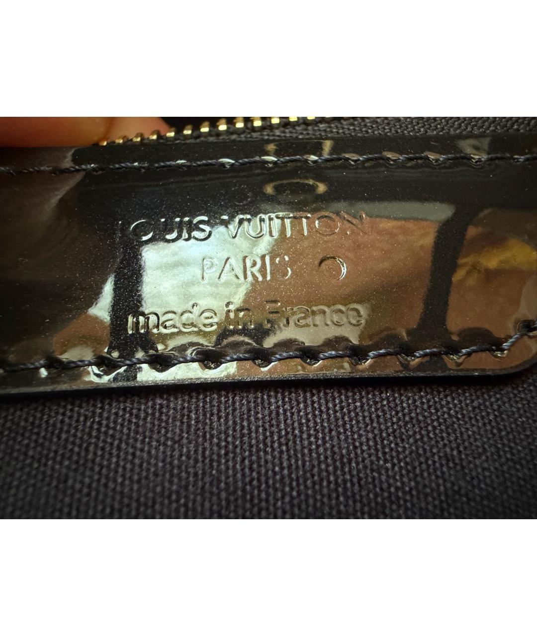 LOUIS VUITTON Темно-синяя сумка тоут из лакированной кожи, фото 4