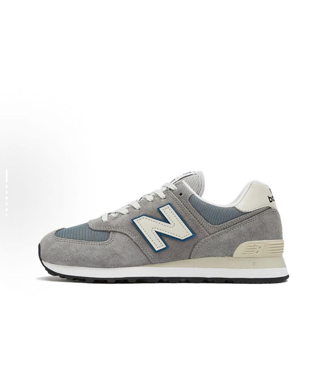 NEW BALANCE Серые замшевые низкие кроссовки / кеды, фото 2