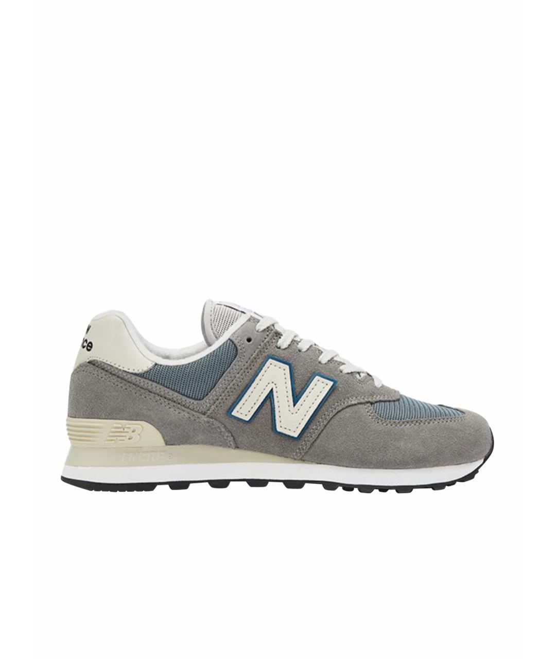 NEW BALANCE Серые замшевые низкие кроссовки / кеды, фото 1