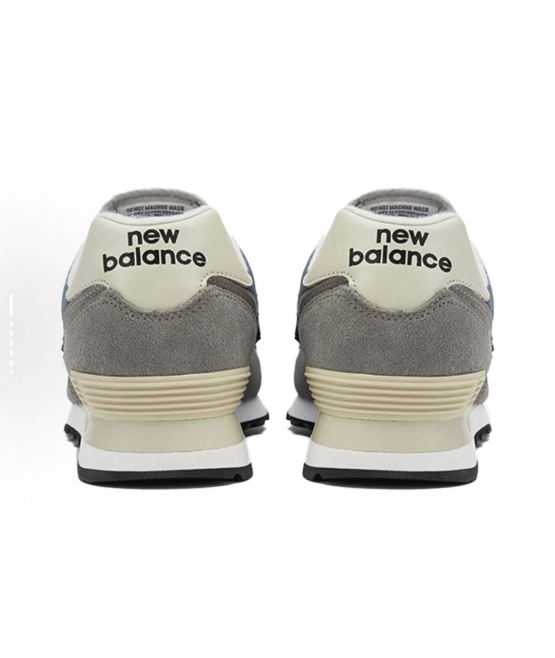NEW BALANCE Серые замшевые низкие кроссовки / кеды, фото 5