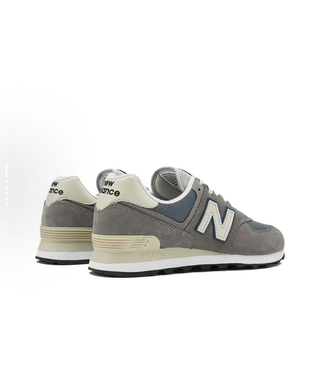 NEW BALANCE Серые замшевые низкие кроссовки / кеды, фото 3