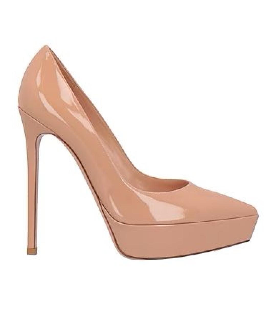 GIANVITO ROSSI Бежевые туфли из лакированной кожи, фото 1