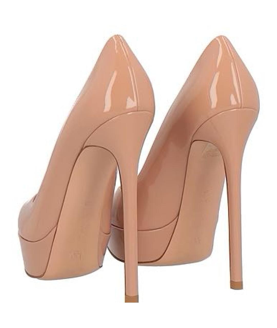 GIANVITO ROSSI Бежевые туфли из лакированной кожи, фото 3