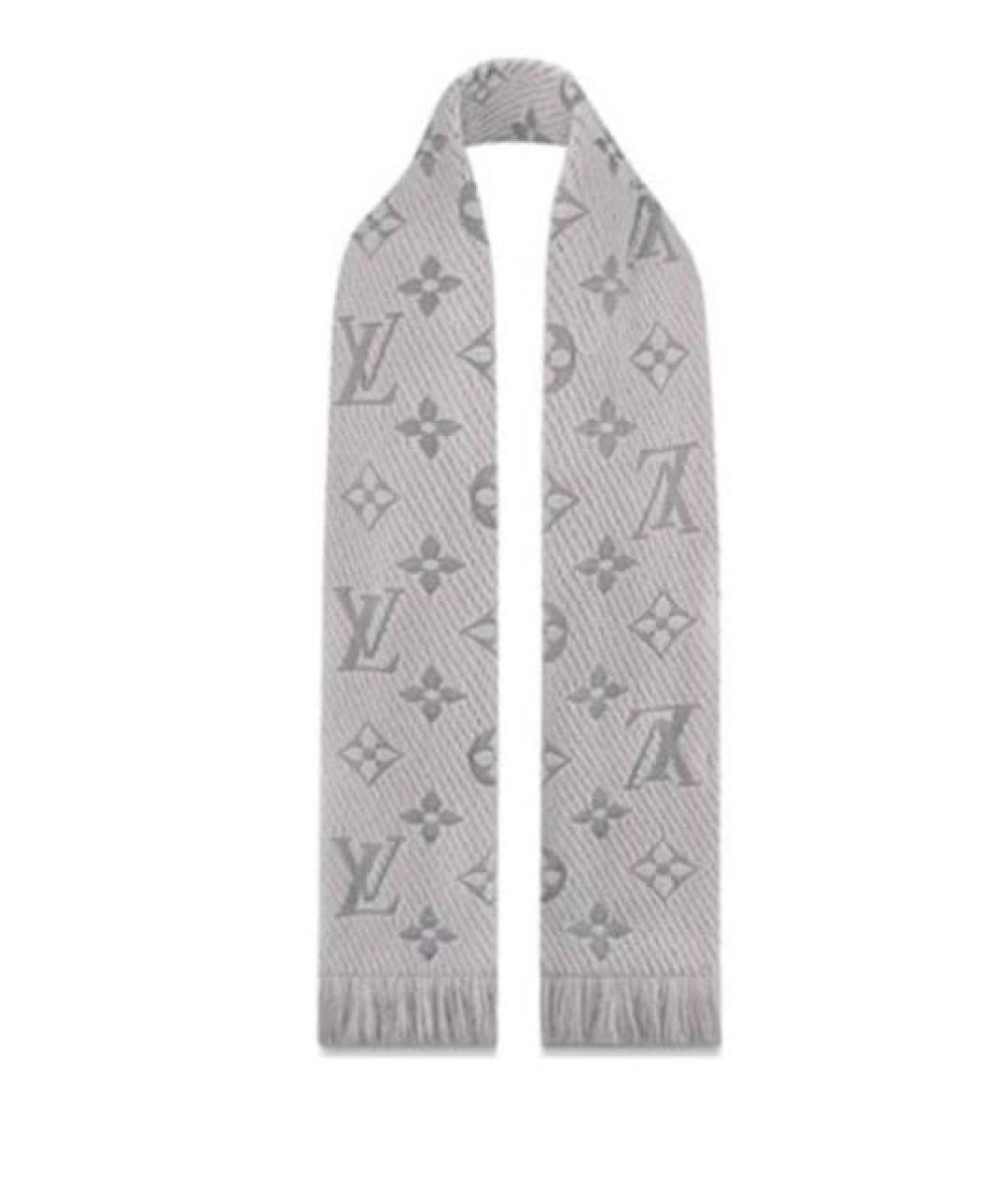 LOUIS VUITTON Серый шерстяной шарф, фото 1