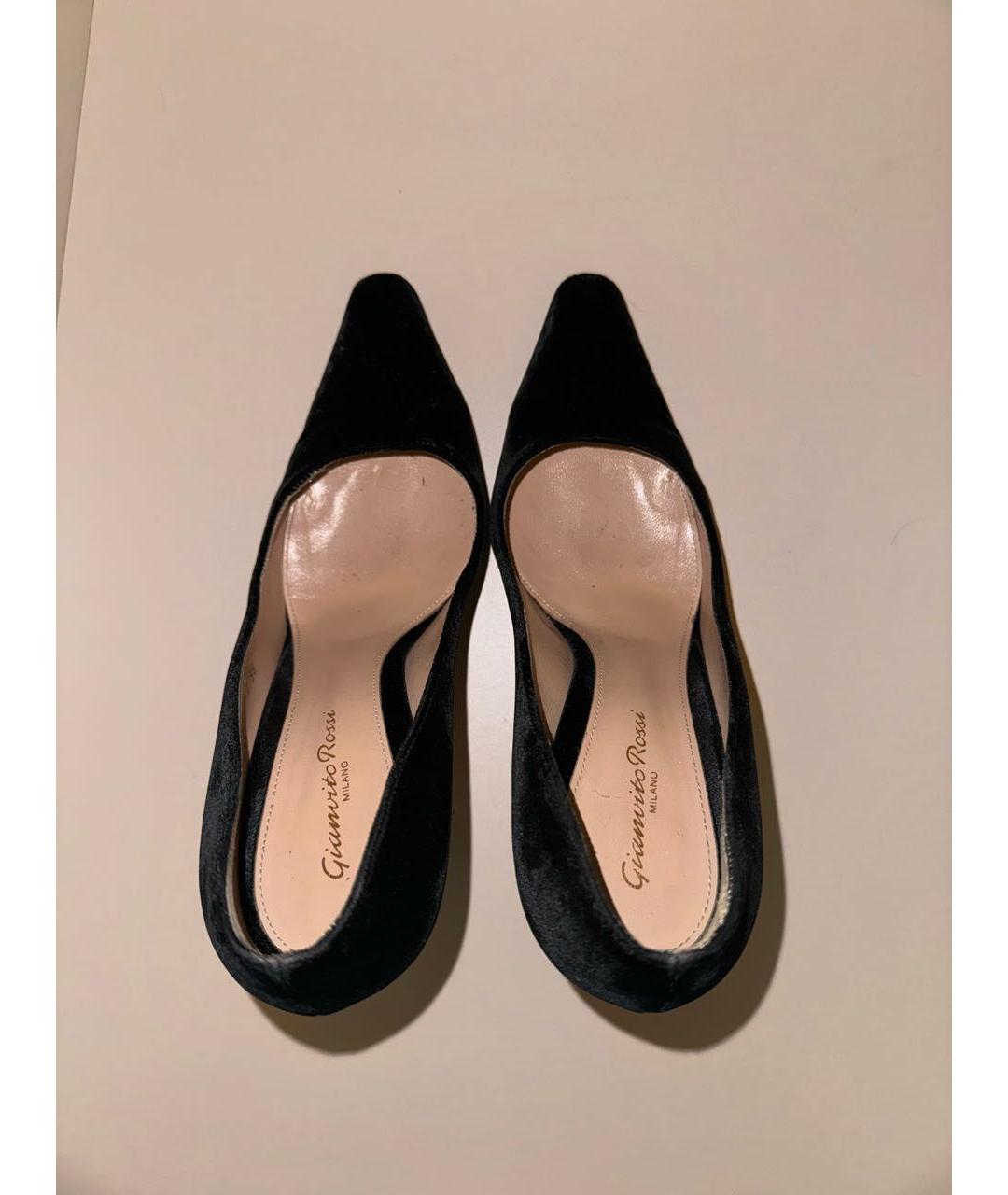 GIANVITO ROSSI Черные бархатные туфли, фото 3