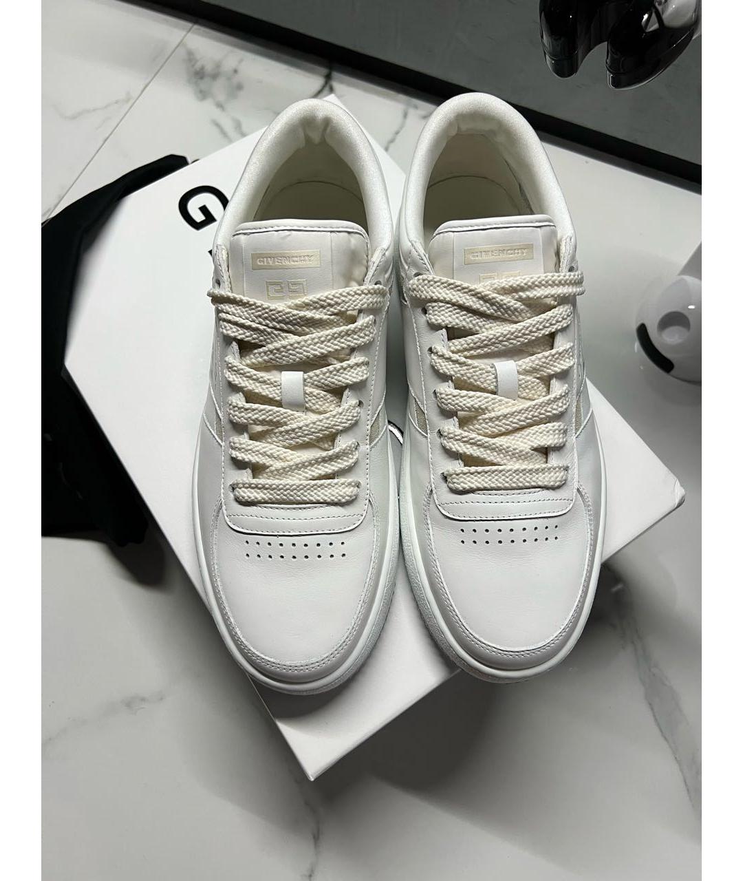 GIVENCHY Белые кожаные низкие кроссовки / кеды, фото 3