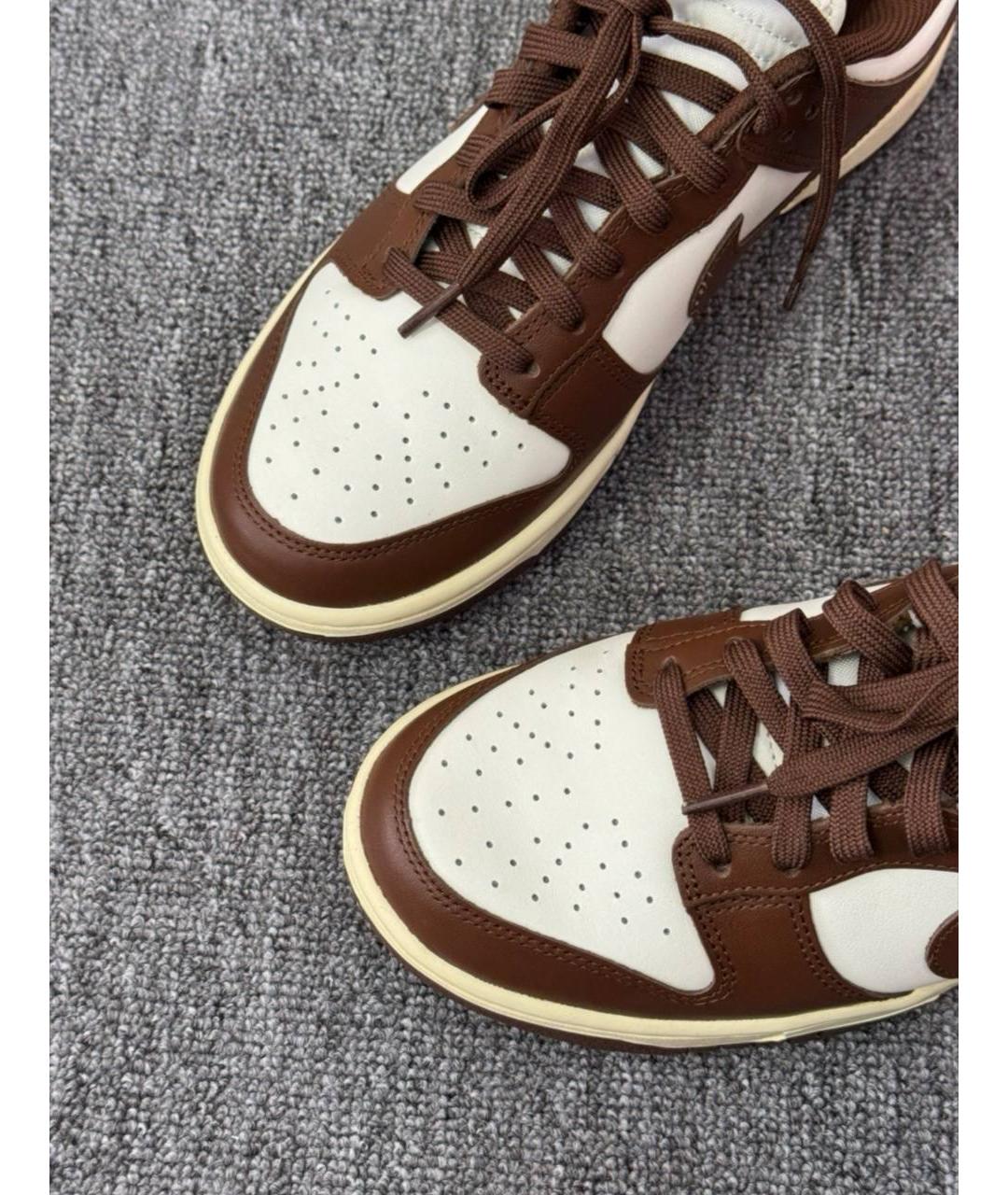 NIKE Коричневые кожаные низкие кроссовки / кеды, фото 7