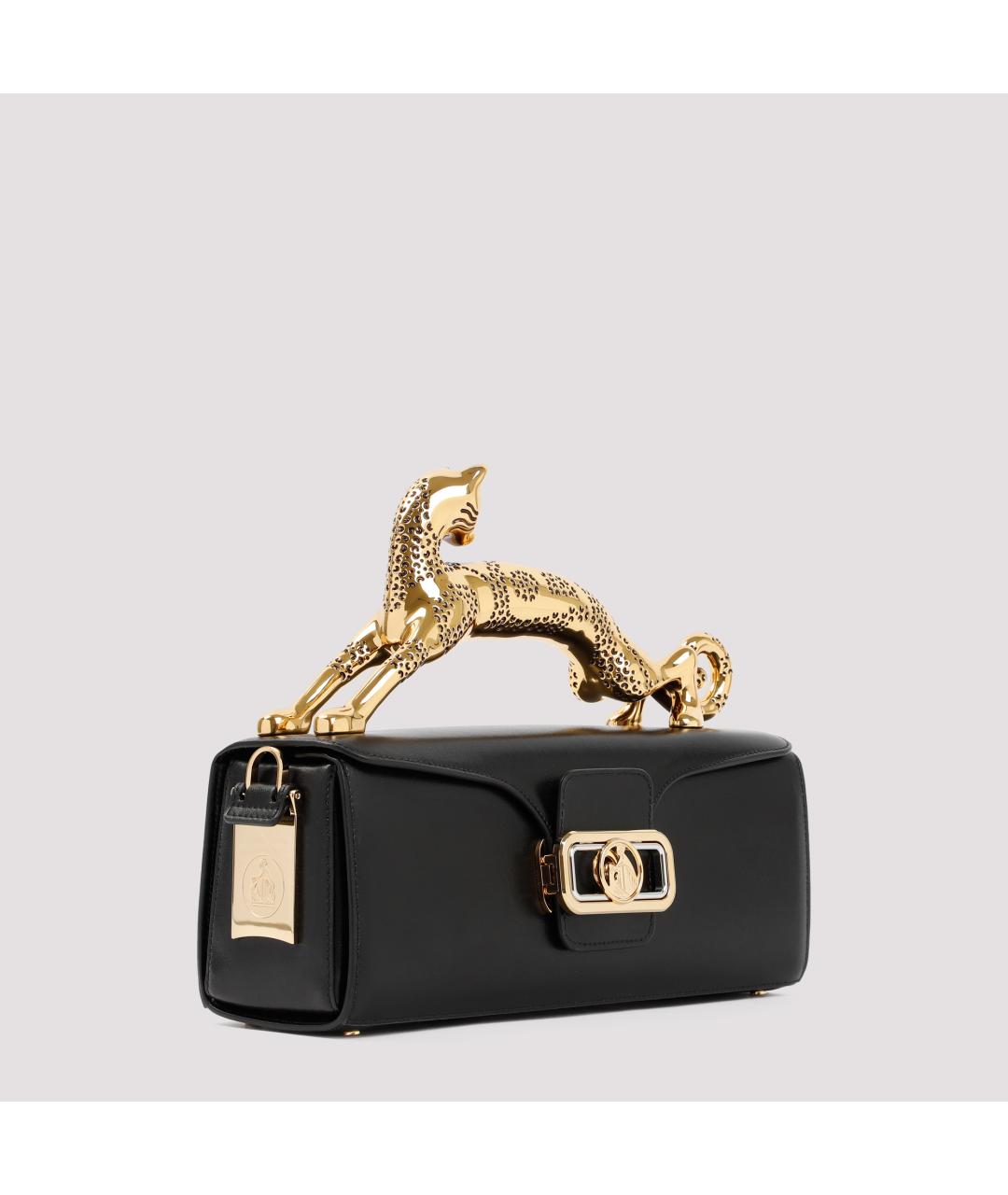 LANVIN Черная кожаная сумка с короткими ручками, фото 5