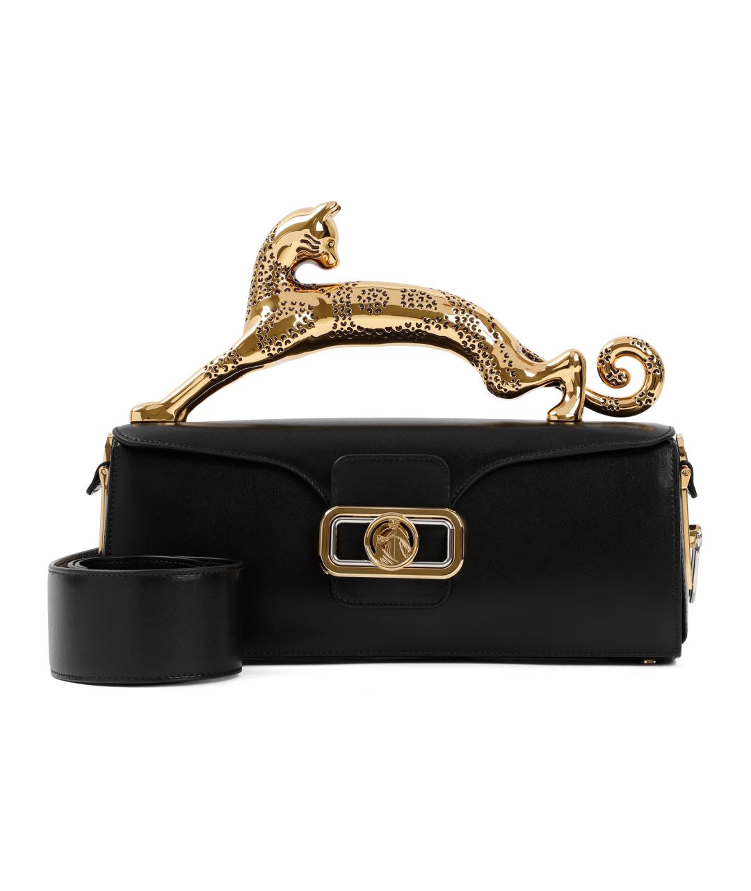 LANVIN Черная кожаная сумка с короткими ручками, фото 1