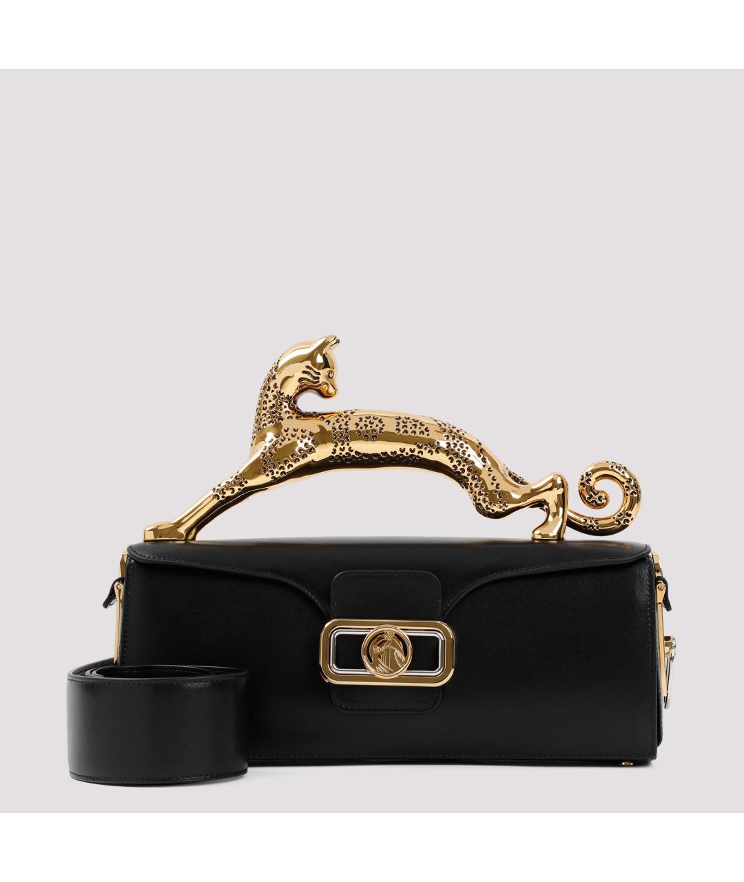 LANVIN Черная кожаная сумка с короткими ручками, фото 2