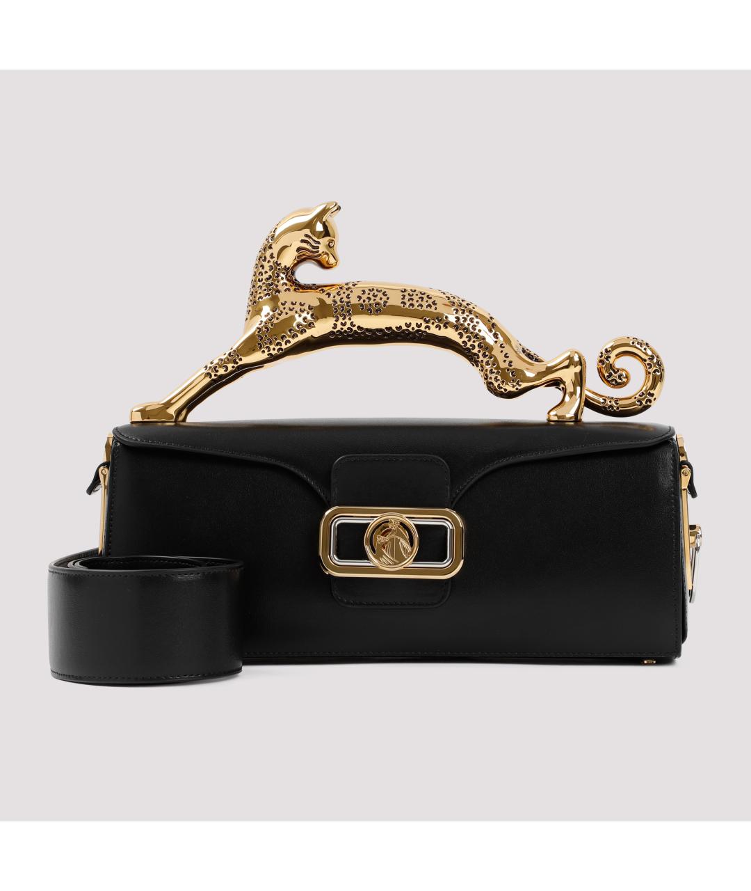 LANVIN Черная кожаная сумка с короткими ручками, фото 3
