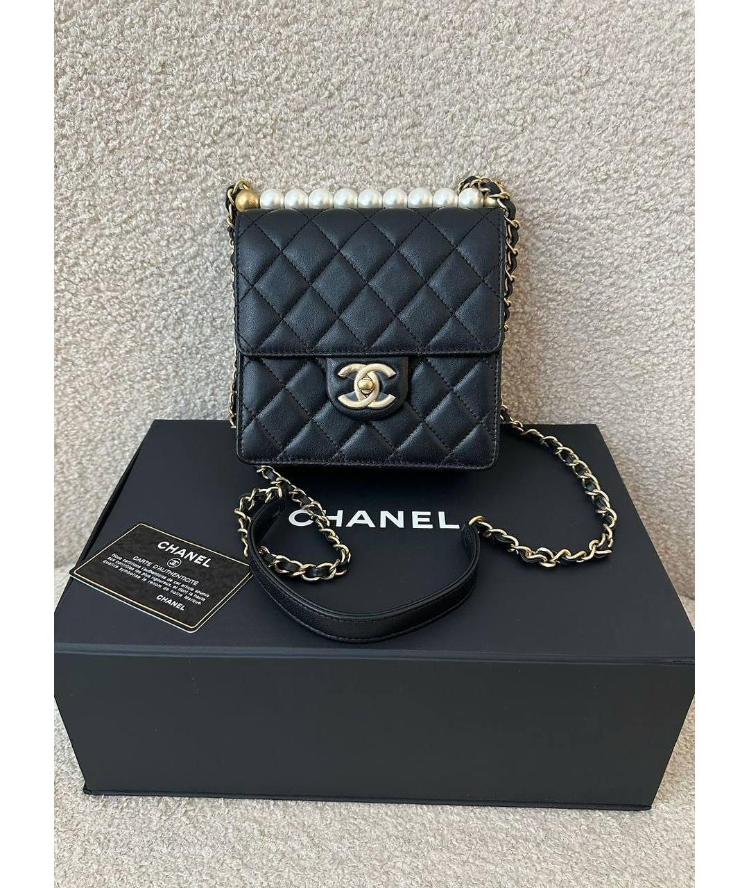 CHANEL Черная кожаная сумка через плечо, фото 2