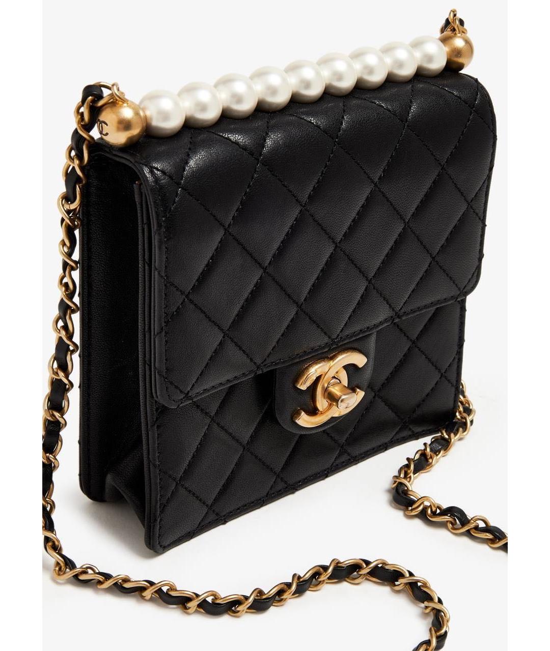 CHANEL Черная кожаная сумка через плечо, фото 4