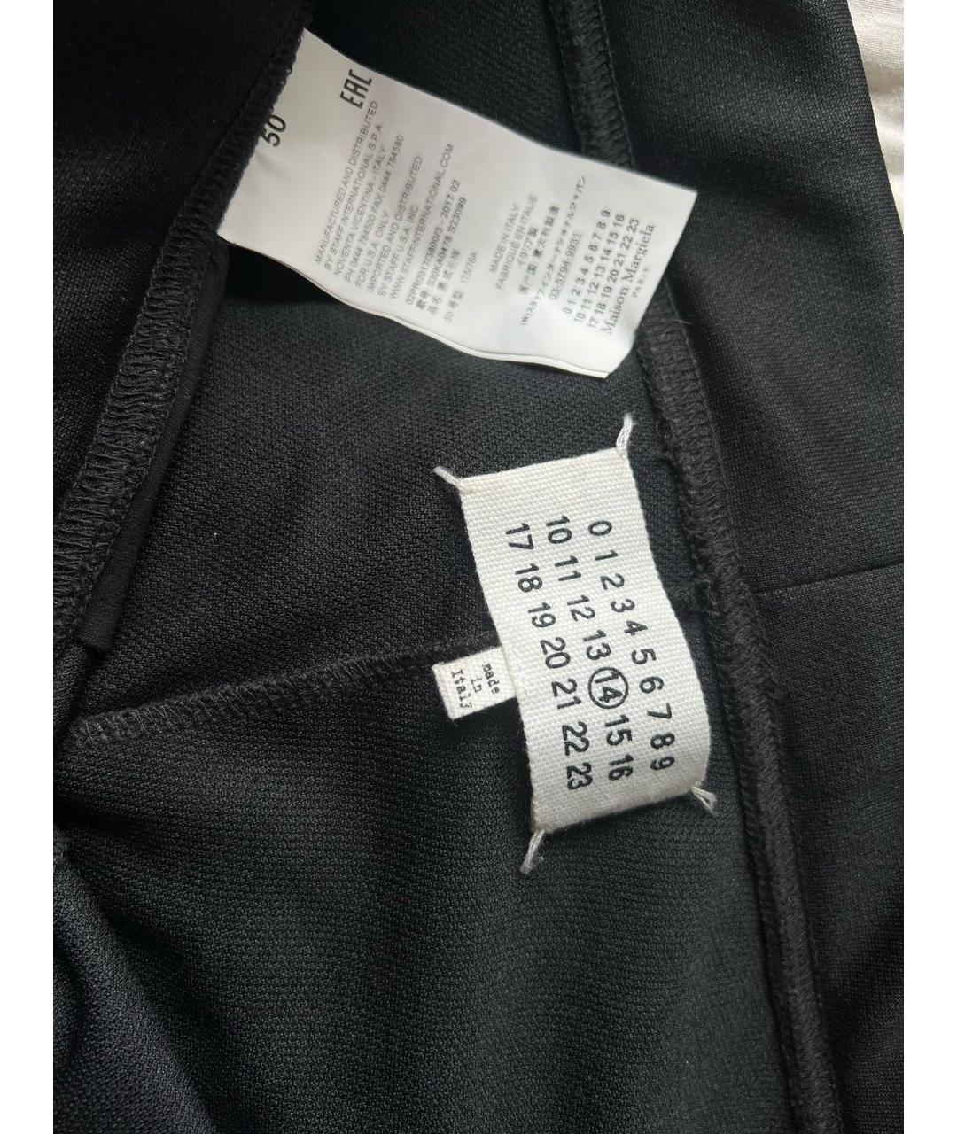 MAISON MARGIELA Черные полиэстеровые повседневные брюки, фото 4